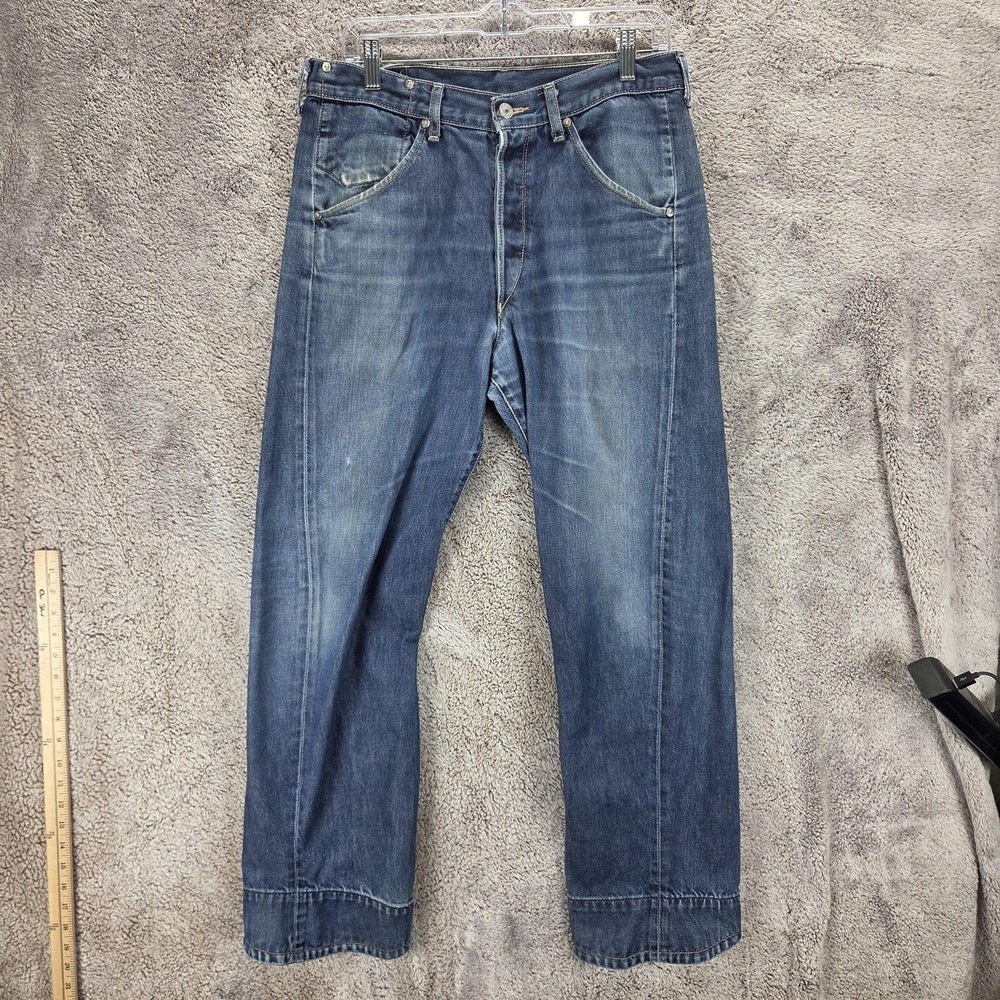 VTG Levis Engineered Jeans Mens Blue Twisted Medium Wash Button Fly Fits 32x30